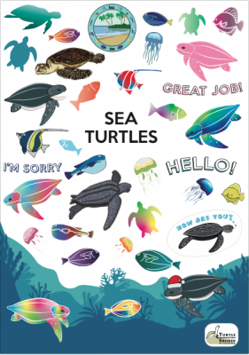 Turtle Stickers (4 pcs/set) - Image 5