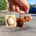 Wooden Turtle Keychain