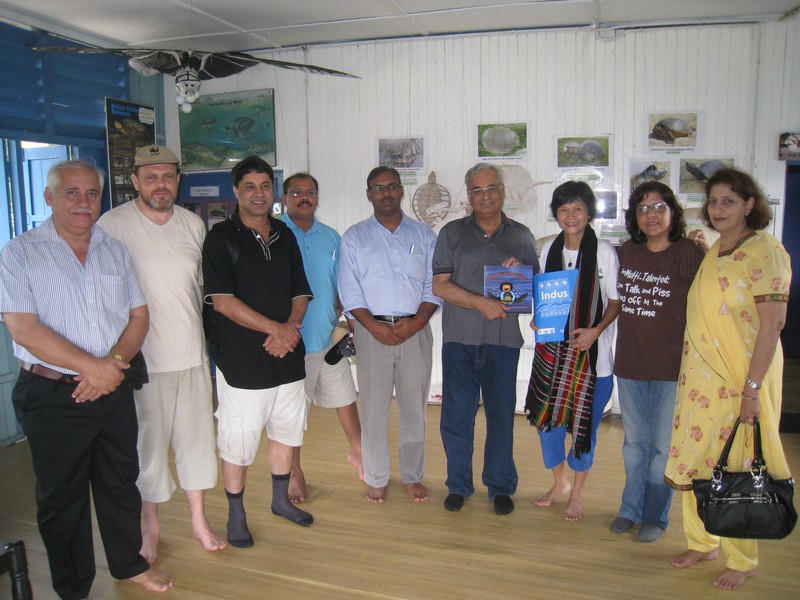 Exchange of gifts. I was given a beautiful hand-made shawl from Pakistan